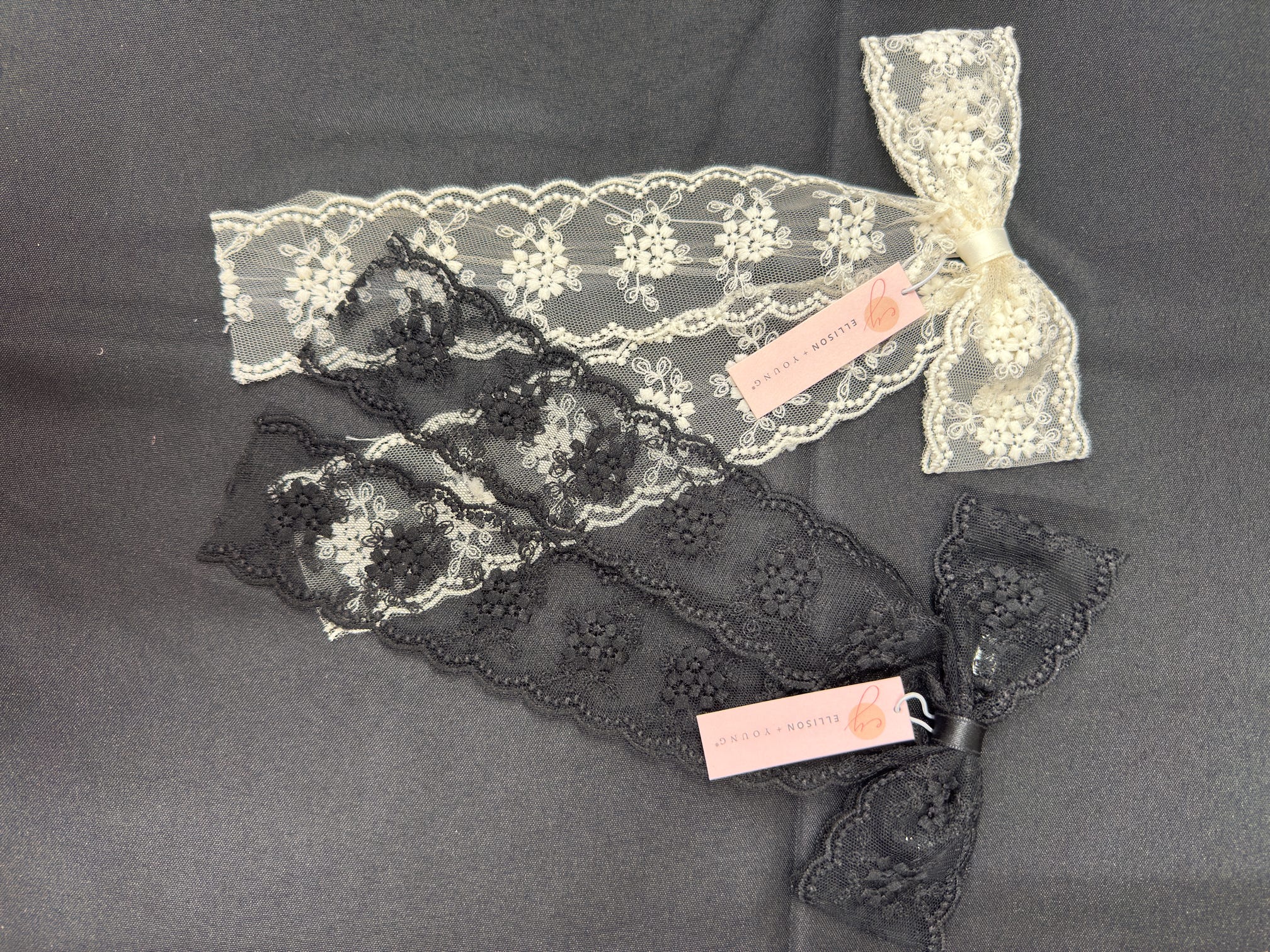 French Lace Sheer Bow Hair Clip