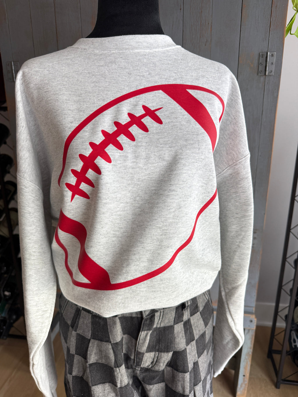 Football Outline Crewneck Sweatshirt
