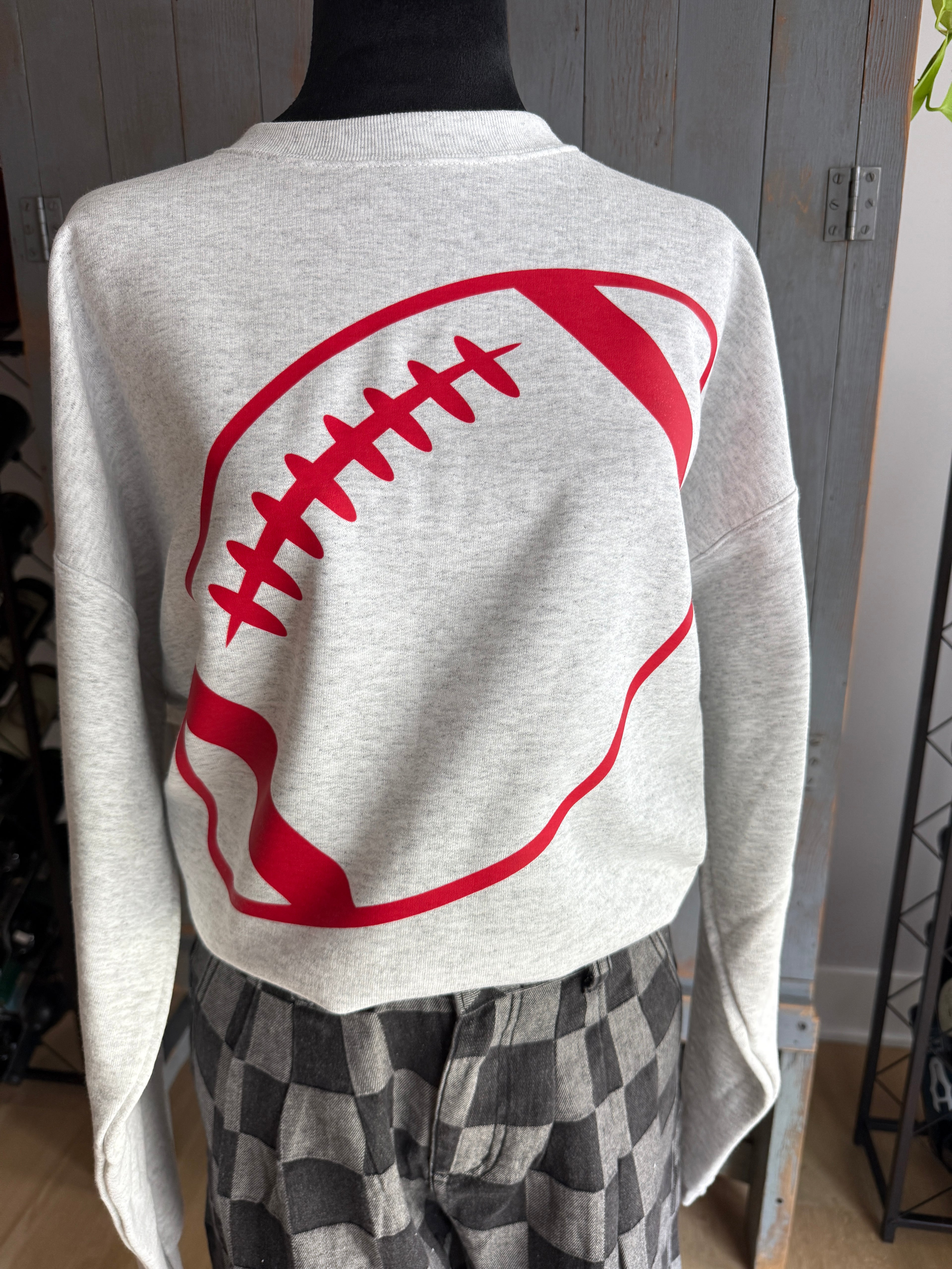 Football Outline Crewneck Sweatshirt