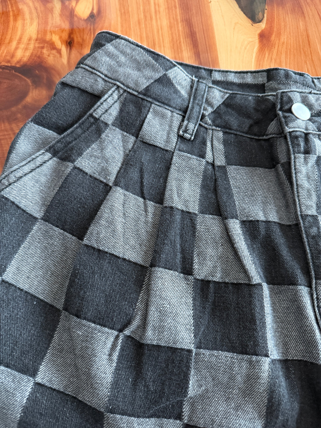 Black Checkered Jeans