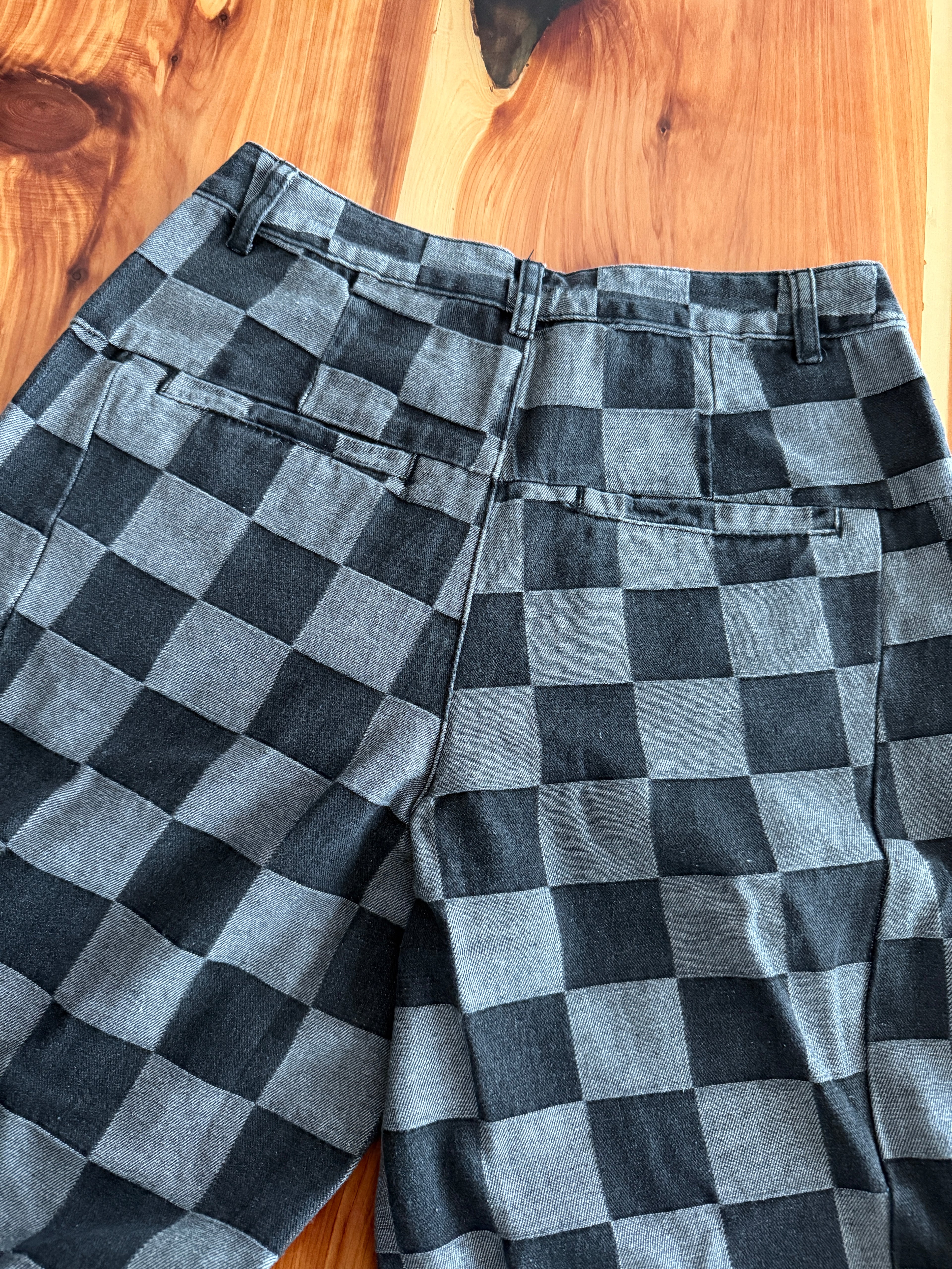 Black Checkered Jeans