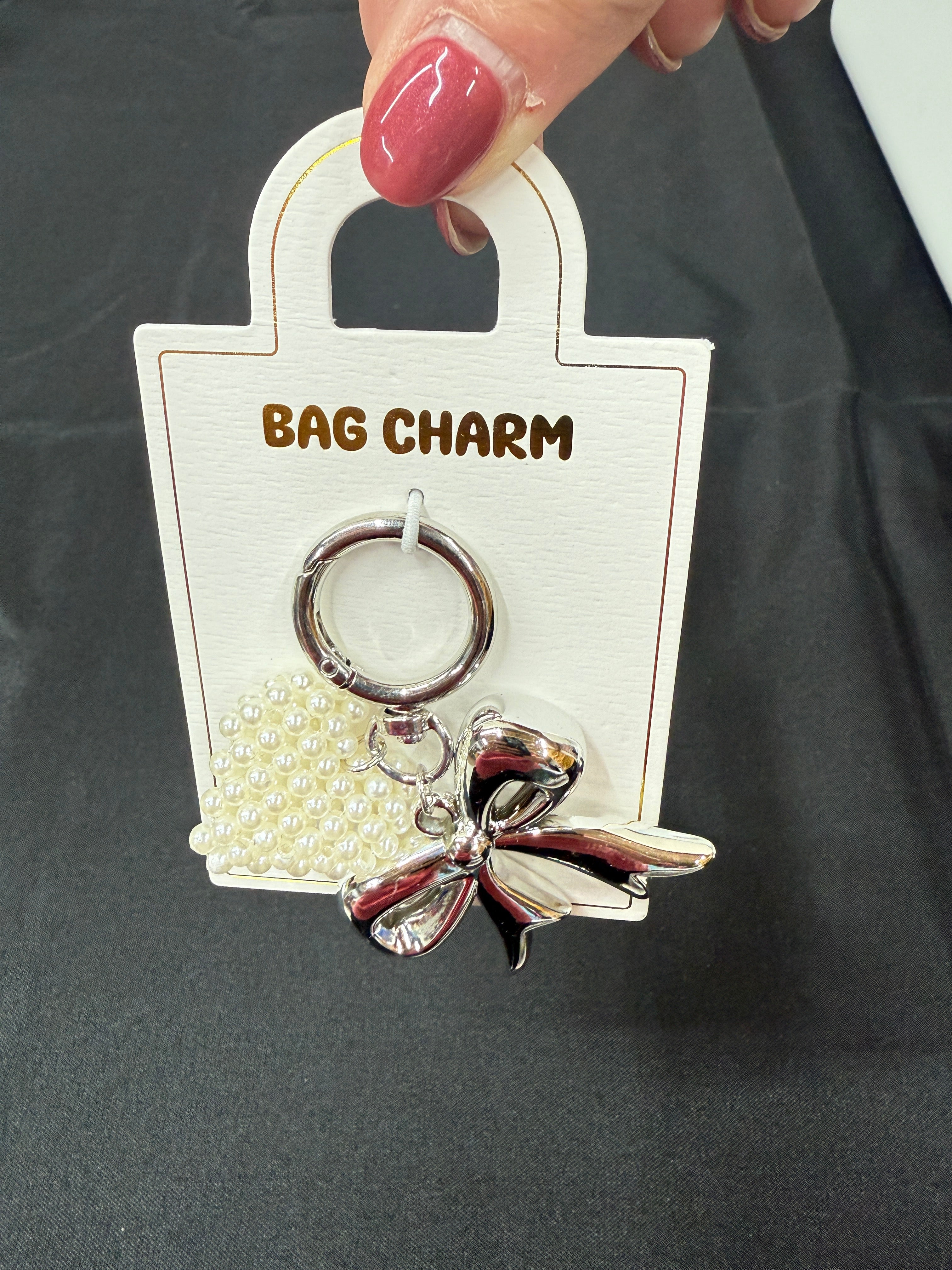 Pearl Heart Bag Charm