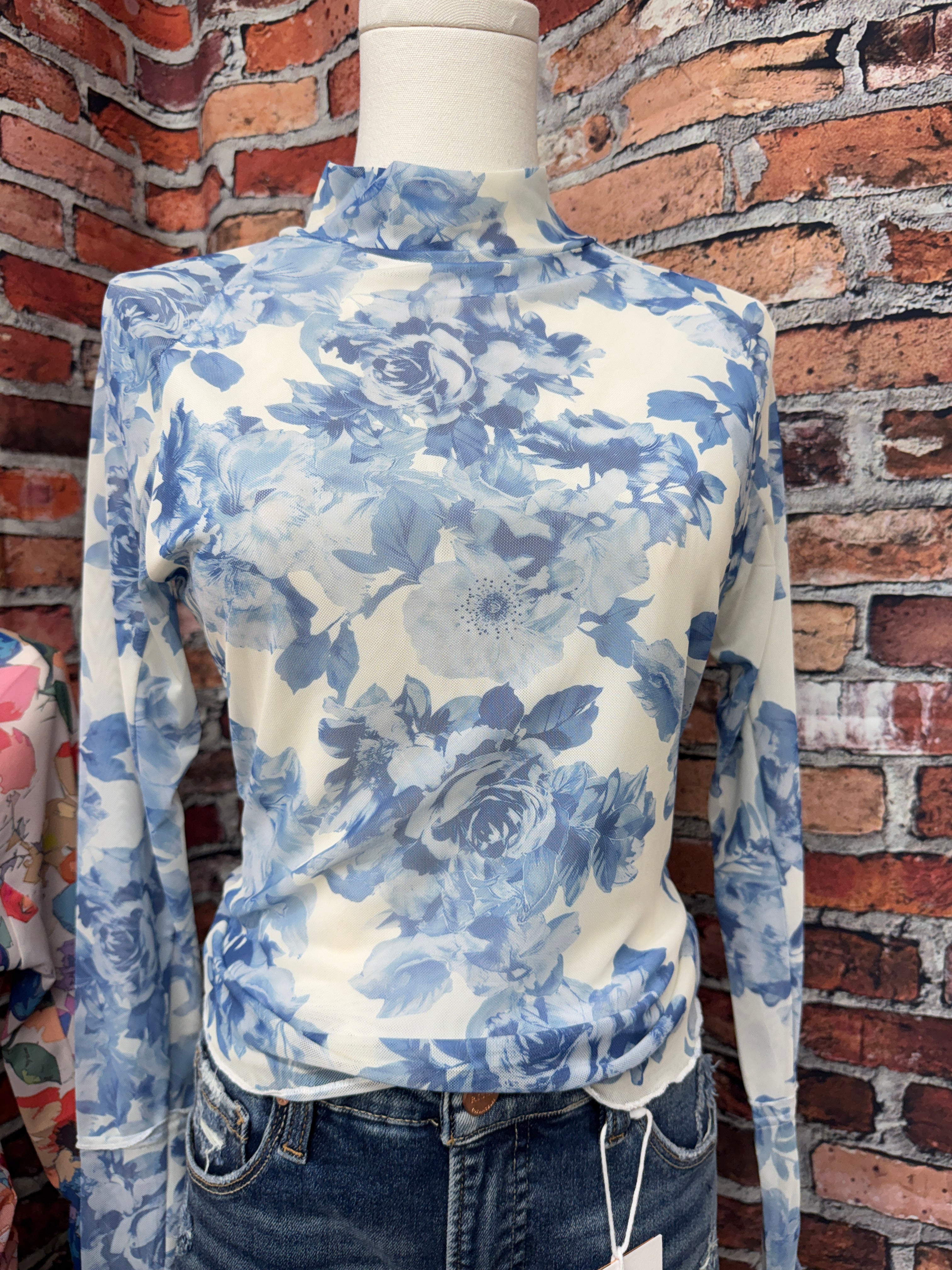Floral Mesh Top