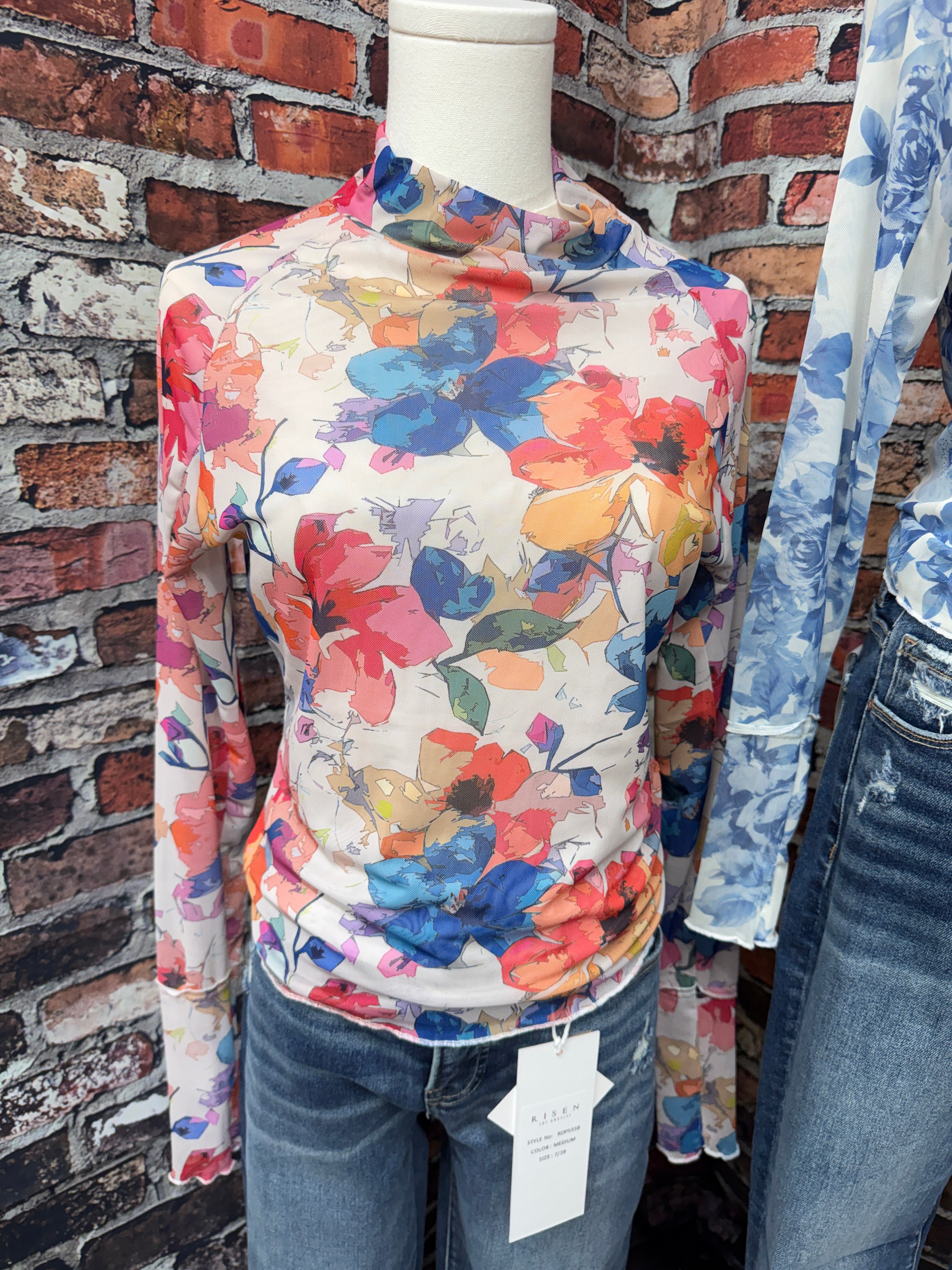 Floral Mesh Top