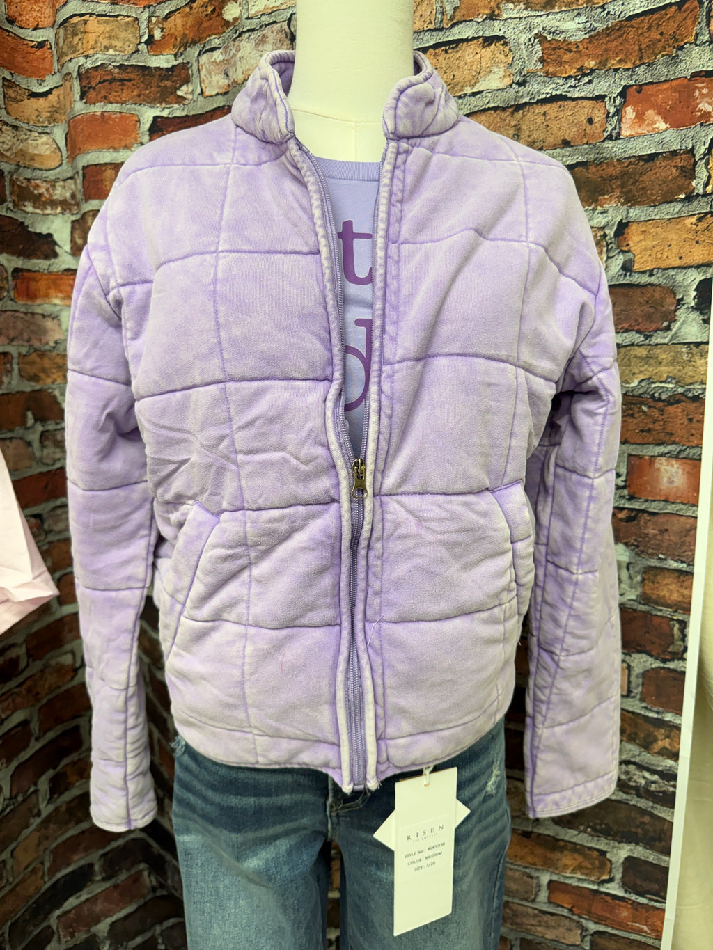 Lavender Washed Quilted Jacket