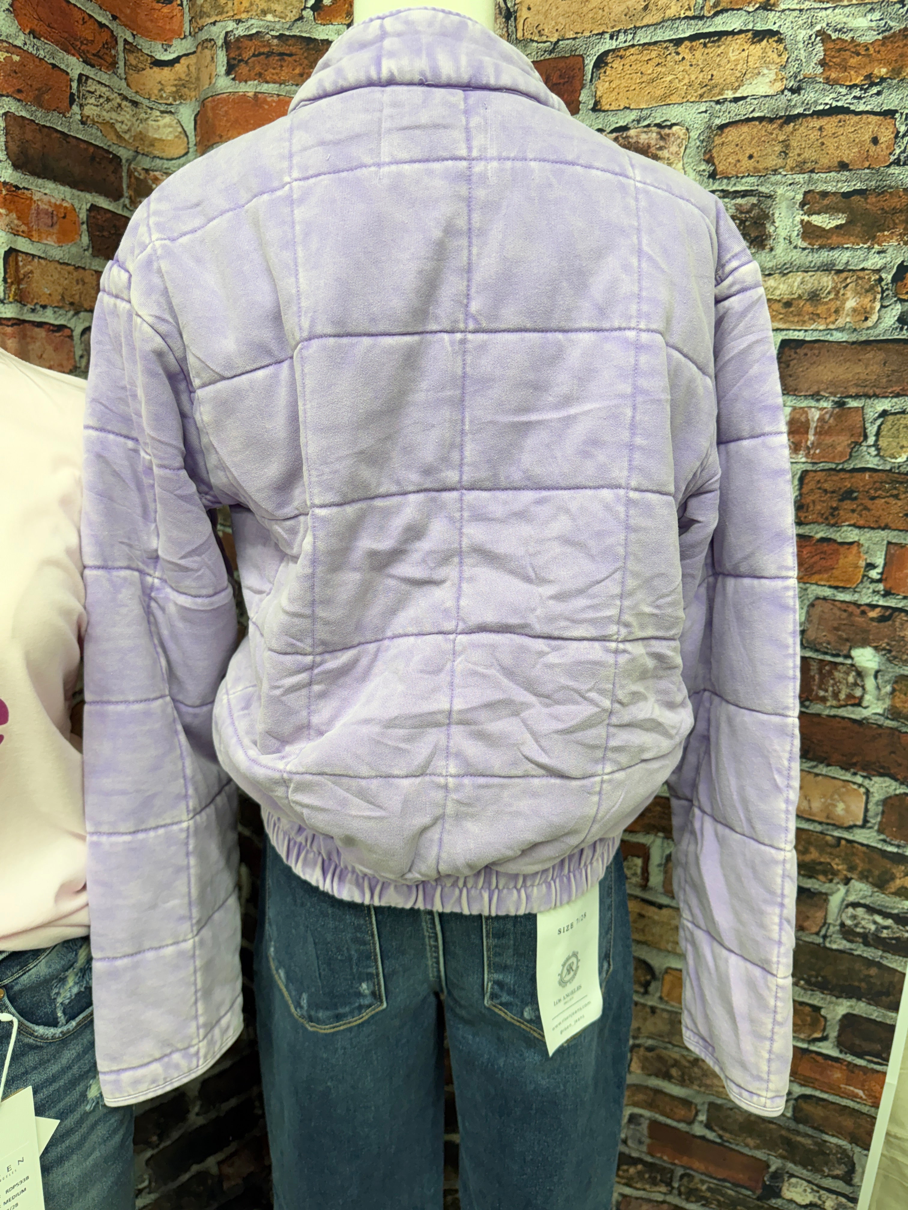 Lavender Washed Quilted Jacket