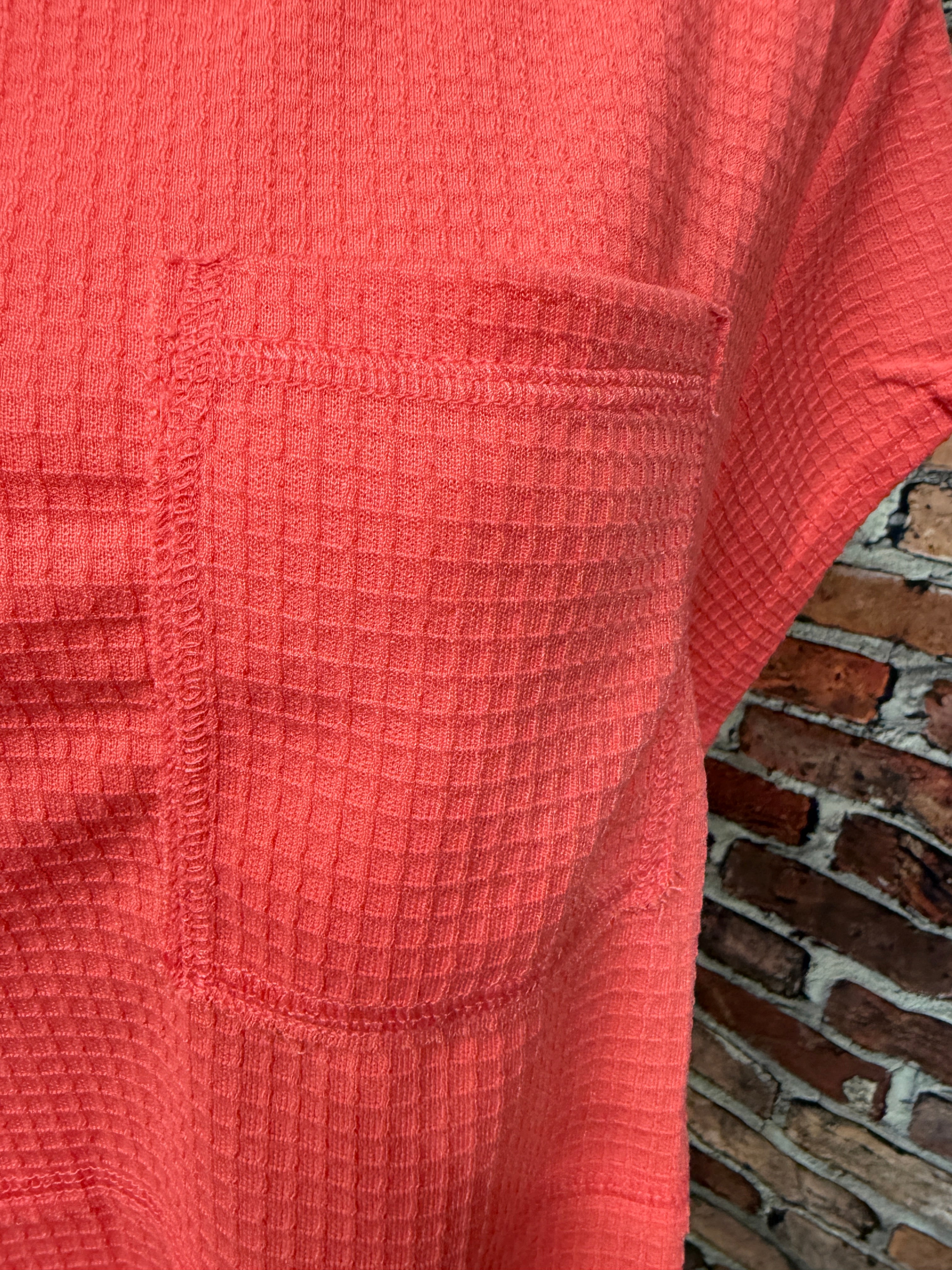 Waffle Knit Flared Hem Top