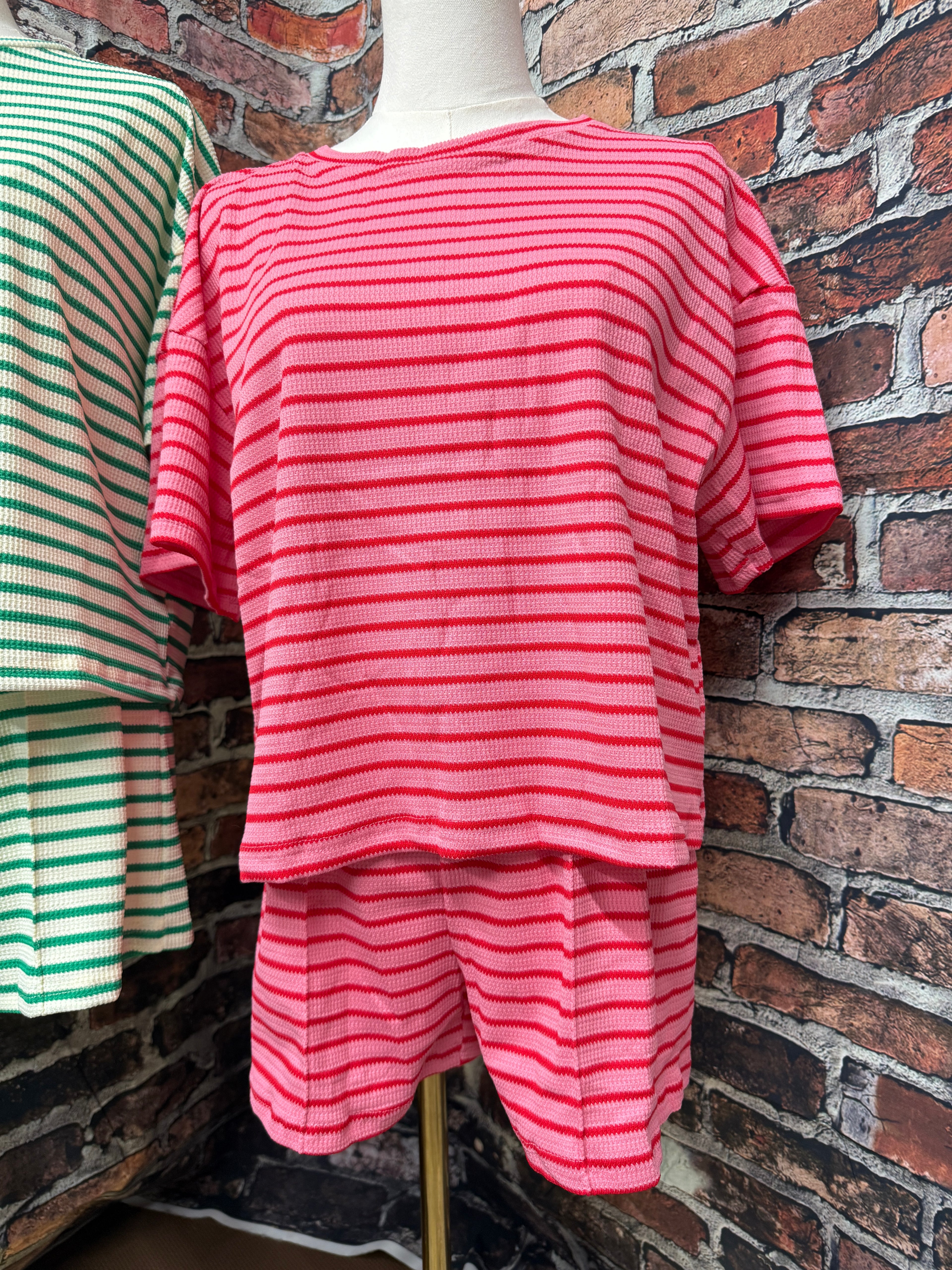 Striped Waffle Knit Top