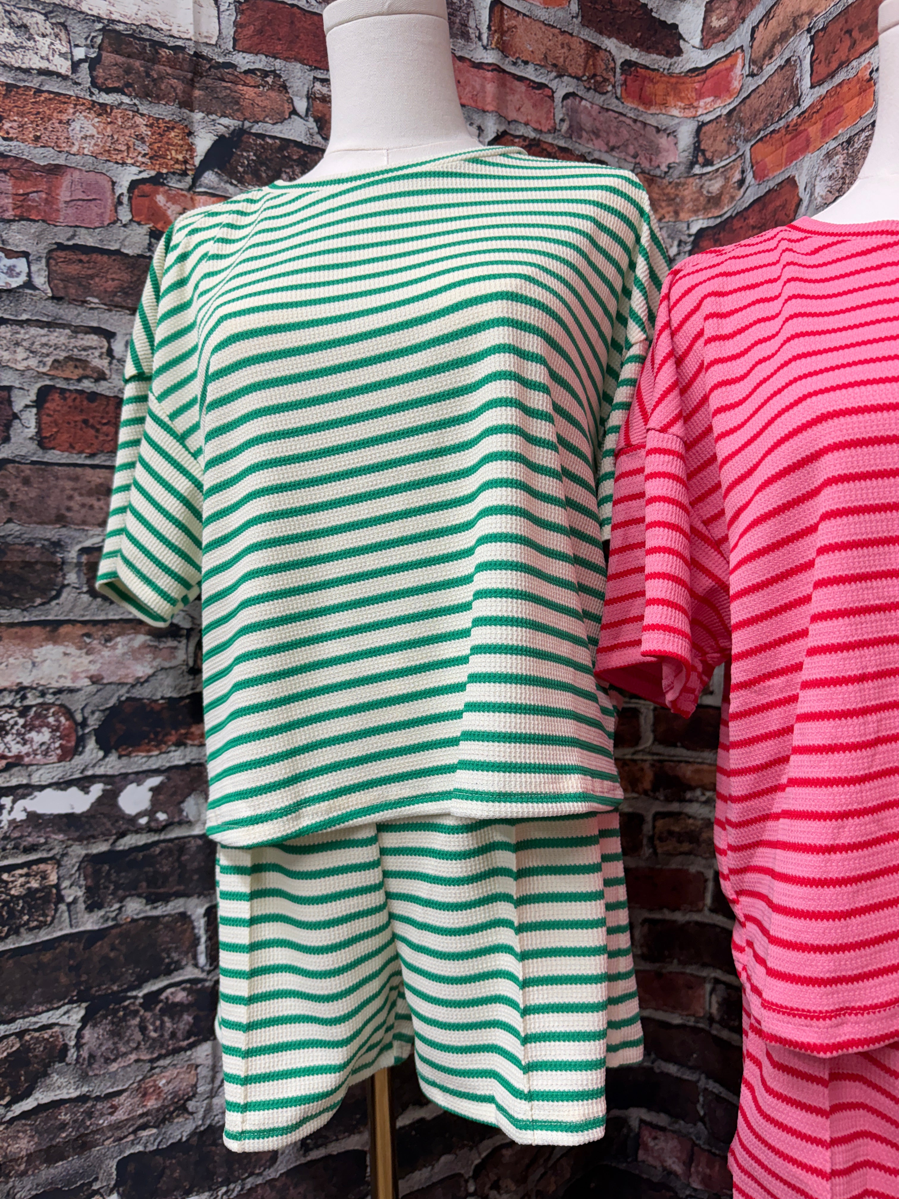 Striped Waffle Knit Top